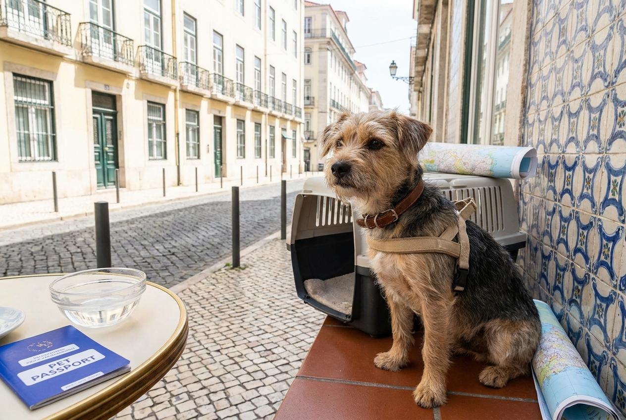 Dog in the street of Portugal