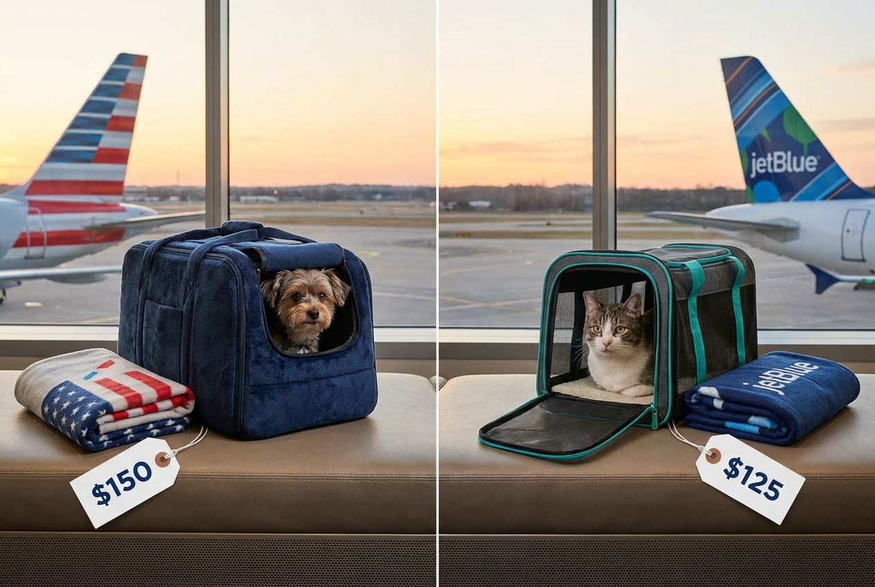 Full comparison of American vs JetBlue Pet Travel Policy