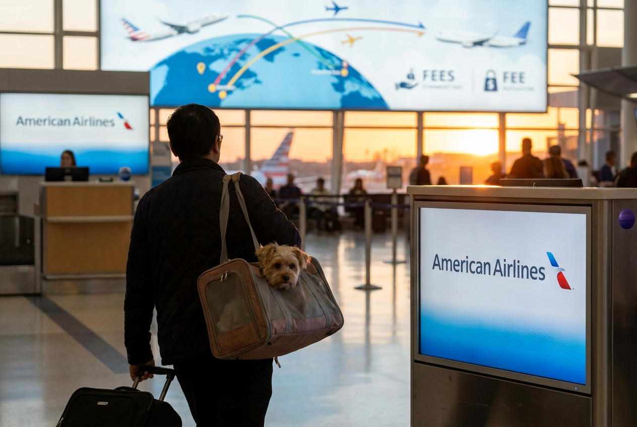 American Airlines Passenger Traveling with a Dog